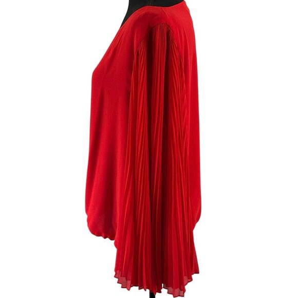 Vince Camuto - Red Chiffon Pleated Sleeve Blouse - XL - Picture 2 of 8